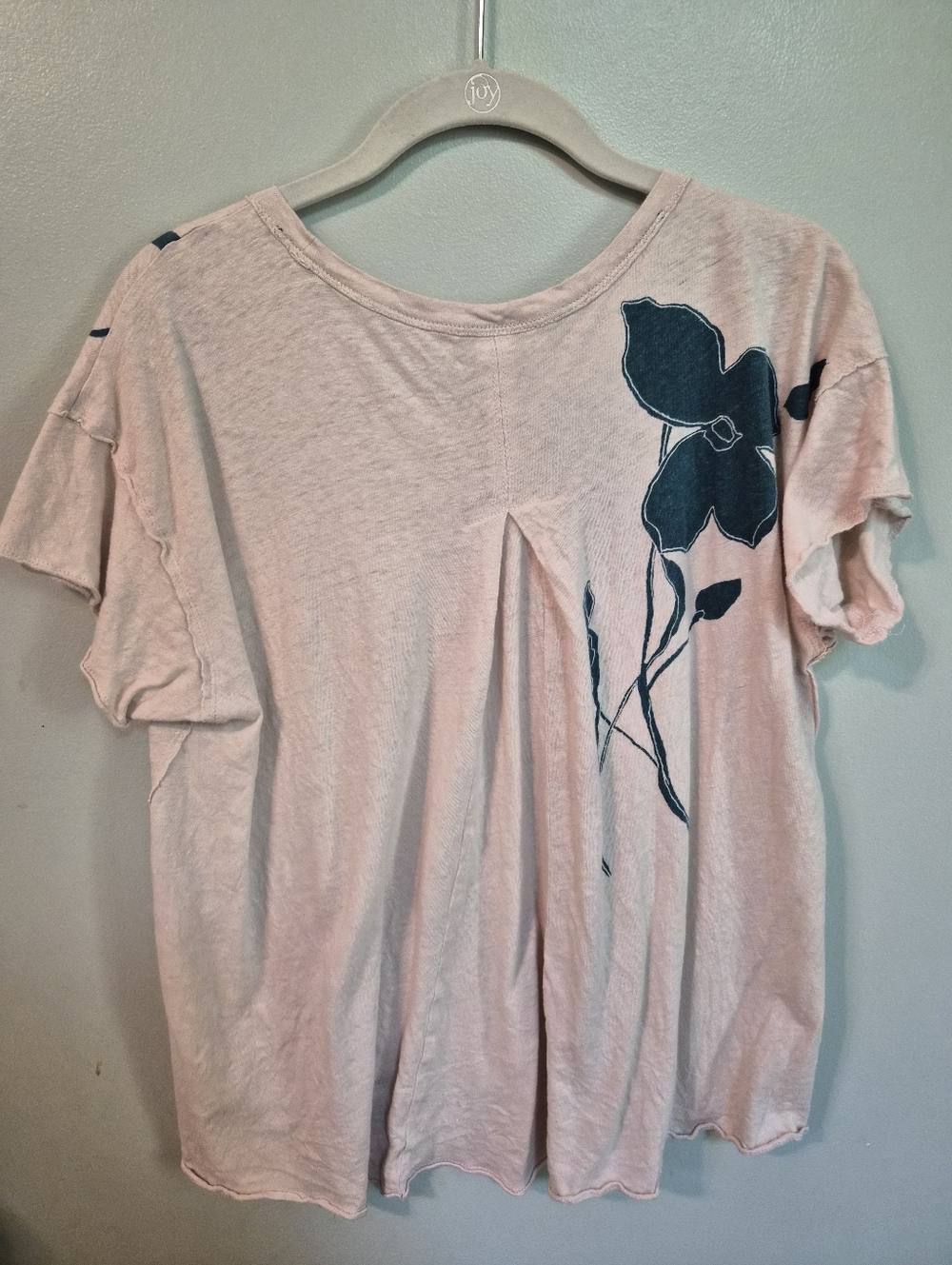 Pilcro Light Pink Short-Sleeve Tee with Teal Floral Print - Picture 4 of 4